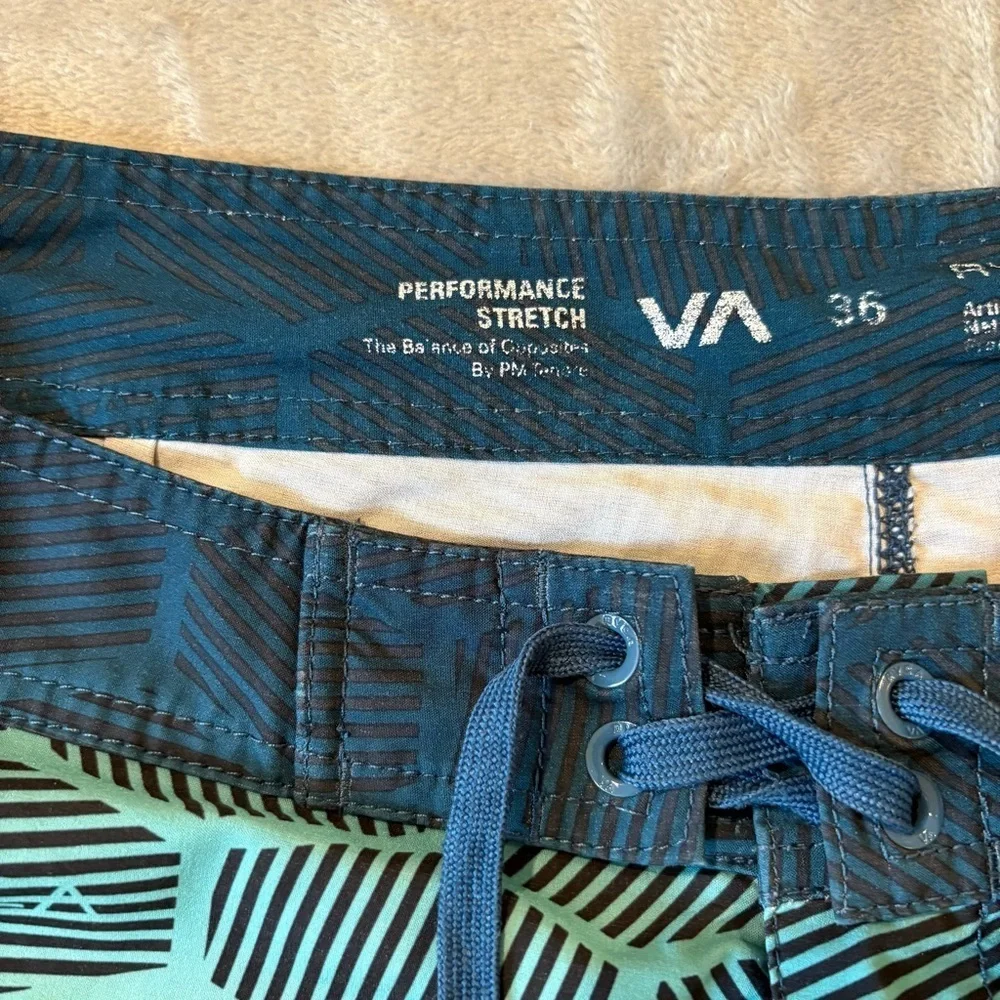 RVCA Geometric Boxy Swim Board Shorts Ombré Mn’s 36
